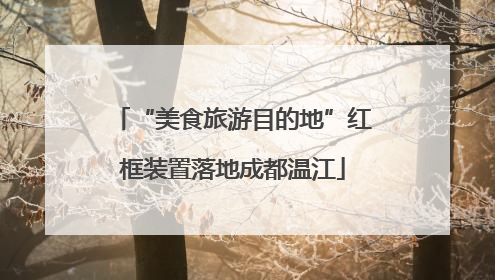 “美食旅游目的地”红框装置落地成都温江