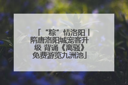 “粽”情洛阳丨隋唐洛阳城宠客升级 背诵《离骚》免费游览九洲池
