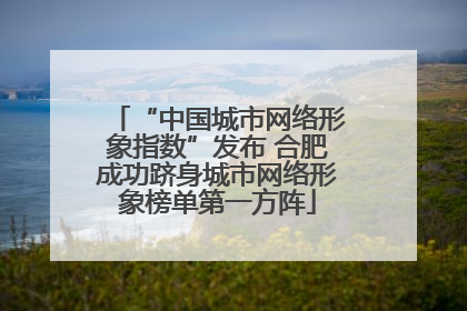“中国城市网络形象指数”发布 合肥成功跻身城市网络形象榜单第一方阵