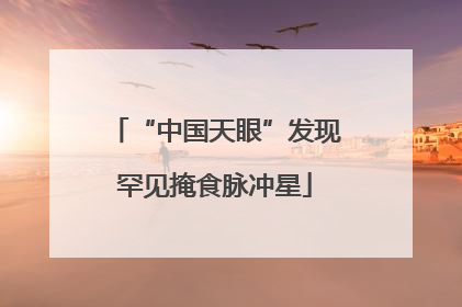 “中国天眼”发现罕见掩食脉冲星