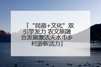 “民宿+文化”双引擎发力 农文旅融合发展激活天水市乡村游新活力