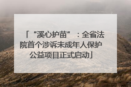 “溪心护苗”：全省法院首个涉诉未成年人保护公益项目正式启动