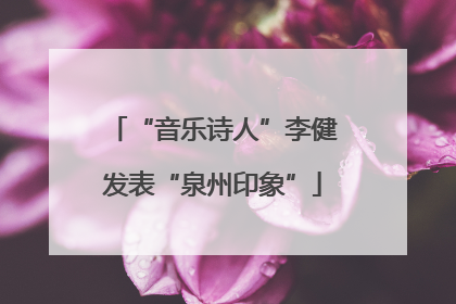“音乐诗人”李健发表“泉州印象”