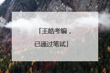 王皓考编，已通过笔试