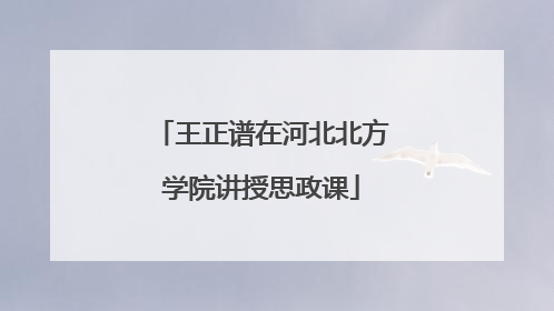 王正谱在河北北方学院讲授思政课