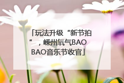 玩法升级“新节拍”，嵊州氧气BAOBAO音乐节收官