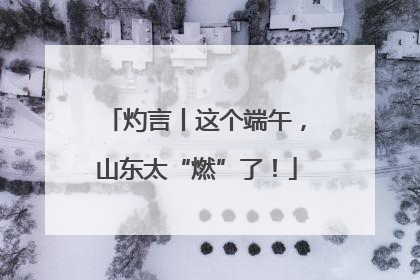 灼言丨这个端午，山东太“燃”了！