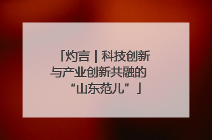 灼言｜科技创新与产业创新共融的“山东范儿”