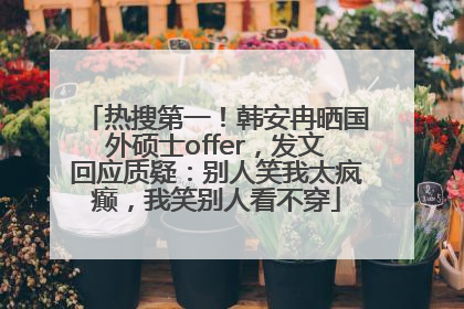 热搜第一！韩安冉晒国外硕士offer，发文回应质疑：别人笑我太疯癫，我笑别人看不穿