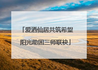 爱洒仙居共筑希望 阳光助困三师联袂
