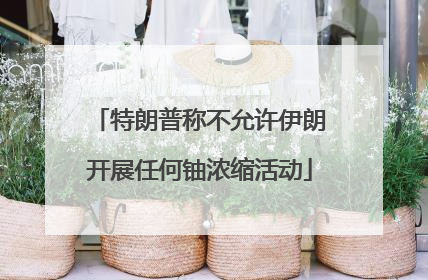 特朗普称不允许伊朗开展任何铀浓缩活动
