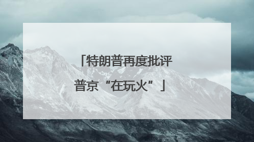 特朗普再度批评普京“在玩火”