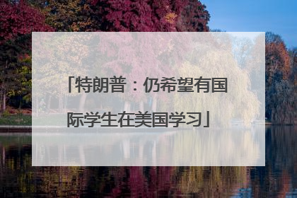 特朗普：仍希望有国际学生在美国学习