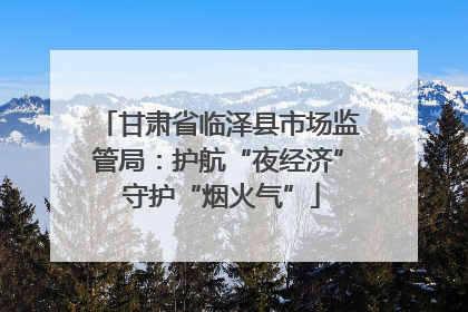 甘肃省临泽县市场监管局：护航“夜经济” 守护“烟火气”