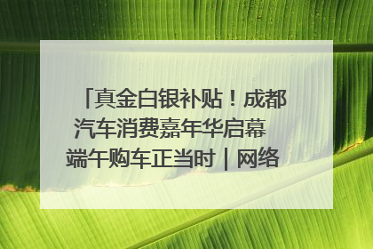 真金白银补贴！成都汽车消费嘉年华启幕 端午购车正当时｜网络中国节·端午