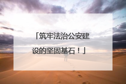 筑牢法治公安建设的坚固基石！