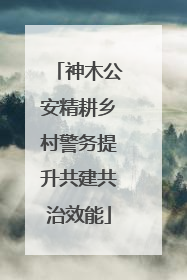 神木公安精耕乡村警务提升共建共治效能