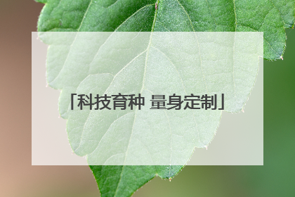 科技育种 量身定制