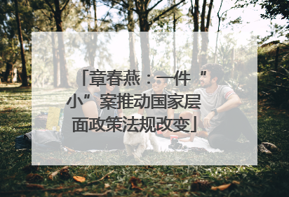 章春燕：一件“小”案推动国家层面政策法规改变