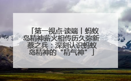 第一视点·读端丨蚂蚁岛精神薪火相传历久弥新 蔡之兵：深刻认识蚂蚁岛精神的“精气神”