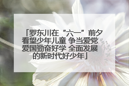 罗东川在“六一”前夕看望少年儿童 争当爱党爱国勤奋好学 全面发展的新时代好少年