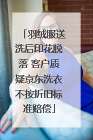 羽绒服送洗后印花脱落 客户质疑京东洗衣不按折旧标准赔偿