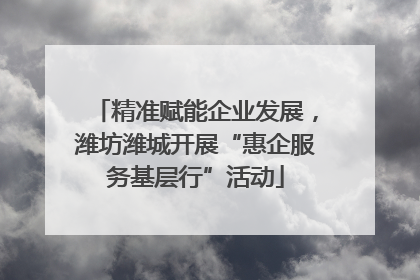 精准赋能企业发展，潍坊潍城开展“惠企服务基层行”活动