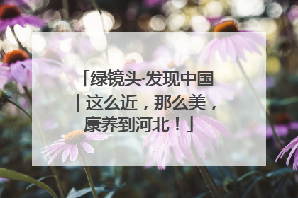 绿镜头·发现中国｜这么近，那么美，康养到河北！