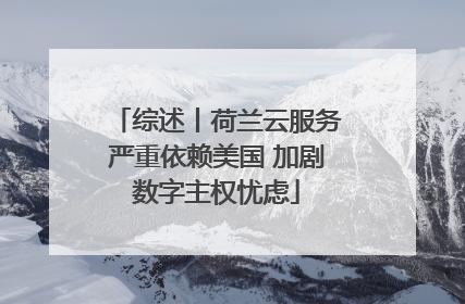 综述丨荷兰云服务严重依赖美国 加剧数字主权忧虑