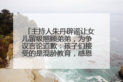 主持人朱丹辟谣让女儿留级照顾弟弟，为争议言论道歉：孩子们接受的是混龄教育，感恩每一条批评