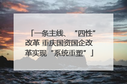 一条主线、“四性”改革 重庆国资国企改革实现“系统重塑”