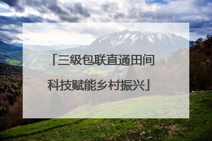 三级包联直通田间 科技赋能乡村振兴