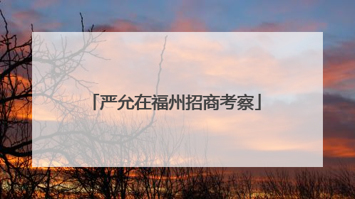 严允在福州招商考察