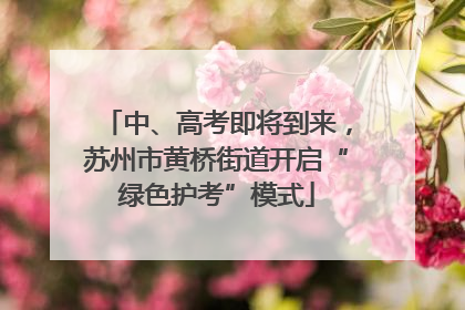 中、高考即将到来，苏州市黄桥街道开启“绿色护考”模式
