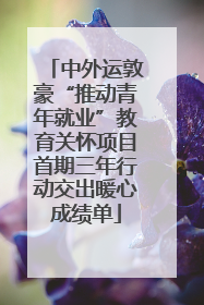 中外运敦豪“推动青年就业”教育关怀项目首期三年行动交出暖心成绩单