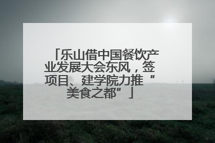 乐山借中国餐饮产业发展大会东风，签项目、建学院力推“美食之都”
