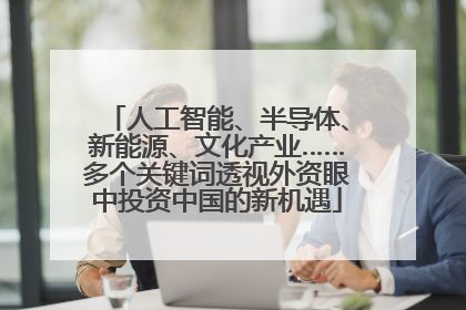 人工智能、半导体、新能源、文化产业……多个关键词透视外资眼中投资中国的新机遇