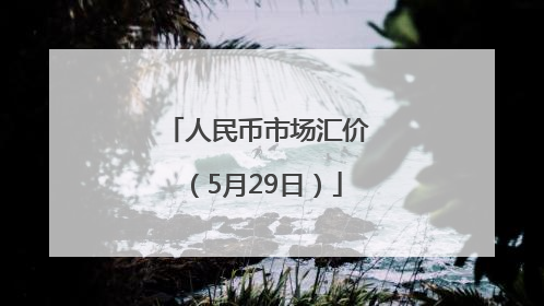 人民币市场汇价（5月29日）