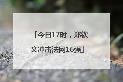 今日17时，郑钦文冲击法网16强