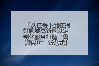 从住得下到住得好聊城高新区以定制化服务打造“鲁派民居”新范式