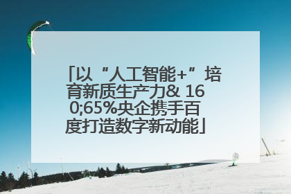 以“人工智能+”培育新质生产力& 160;65%央企携手百度打造数字新动能