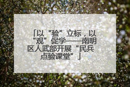 以“验”立标，以“观”促学——南明区人武部开展“民兵点验课堂”