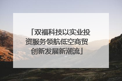 双福科技以实业投资服务领航低空商贸创新发展新潮流