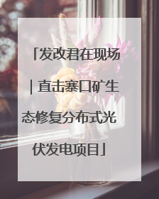 发改君在现场｜直击寨口矿生态修复分布式光伏发电项目