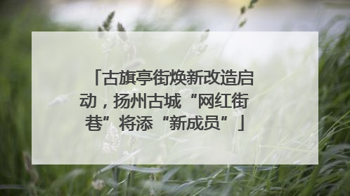 古旗亭街焕新改造启动，扬州古城“网红街巷”将添“新成员”