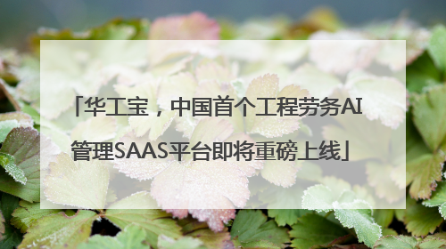 华工宝，中国首个工程劳务AI 管理SAAS平台即将重磅上线