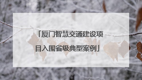 厦门智慧交通建设项目入围省级典型案例
