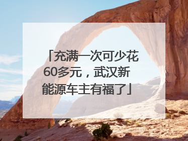 充满一次可少花60多元，武汉新能源车主有福了