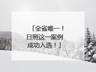全省唯一！日照这一案例成功入选！