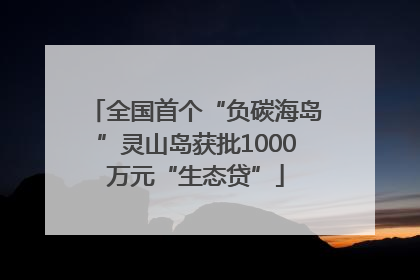 全国首个“负碳海岛”灵山岛获批1000万元“生态贷”